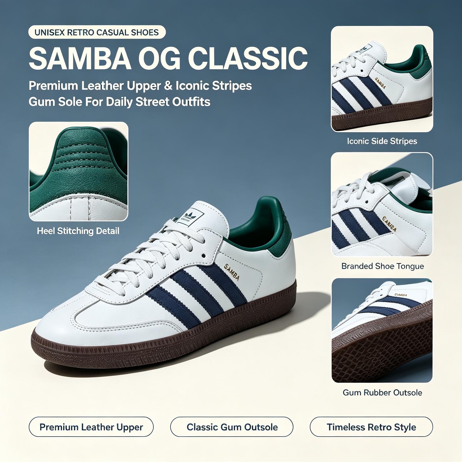 Adidas Shoes Samba - 아디다스 정품 SAMBA OG 로우탑 스케이트보드