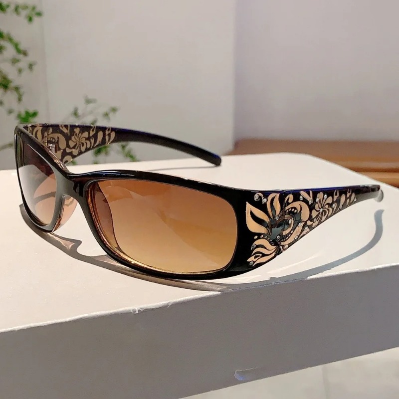 Sunglasses Cat Eye - 패션 여성용 라인스톤 선글라스 Y2K 한국