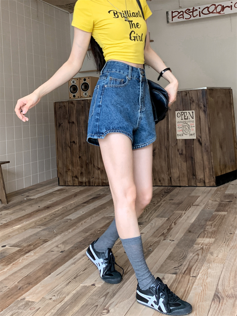 여성용 여름 블루 데님 반바지, 한국 스타일 워싱 및  - Shorts Denim Frayed 리뷰 및 가격